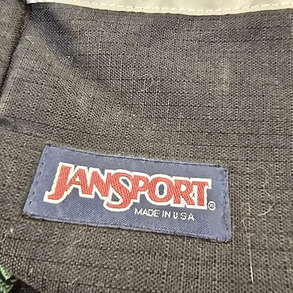 Vintage JanSport Black Ripstop Backpack Made in USA 1994 Reflective 90s Daypack